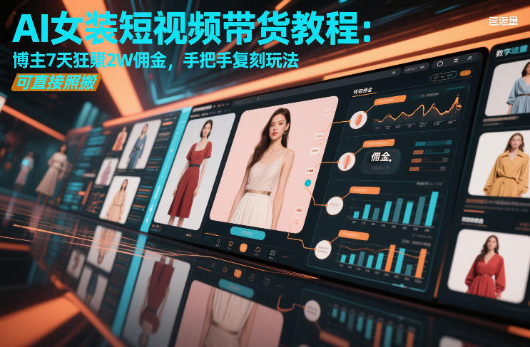 AI女装短视频带货教程：博主7天狂賺2W佣金，手把手复刻玩法，可直接照搬-吾爱网创