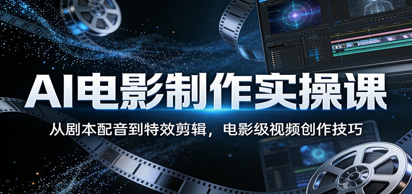 AI电影制作实操课:从剧本配音到特效剪辑,电影级视频创作技巧-吾爱网创