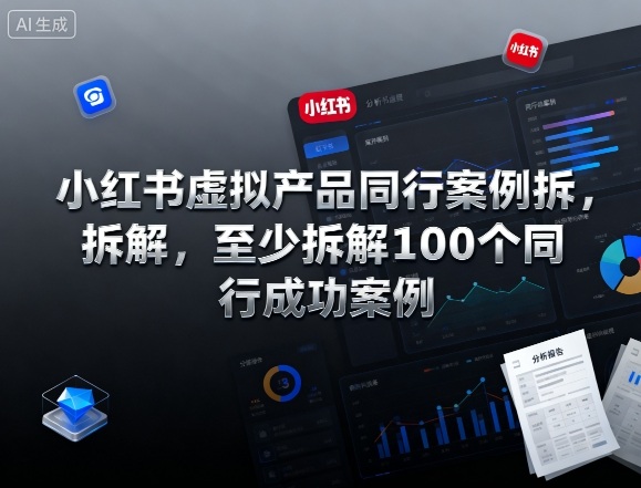 小红书虚拟产品同行案例拆解，至少拆解100个同行成功案例-吾爱网创