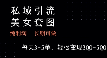 私域卖套图每天3-5单 每单利润99-2张+-吾爱网创