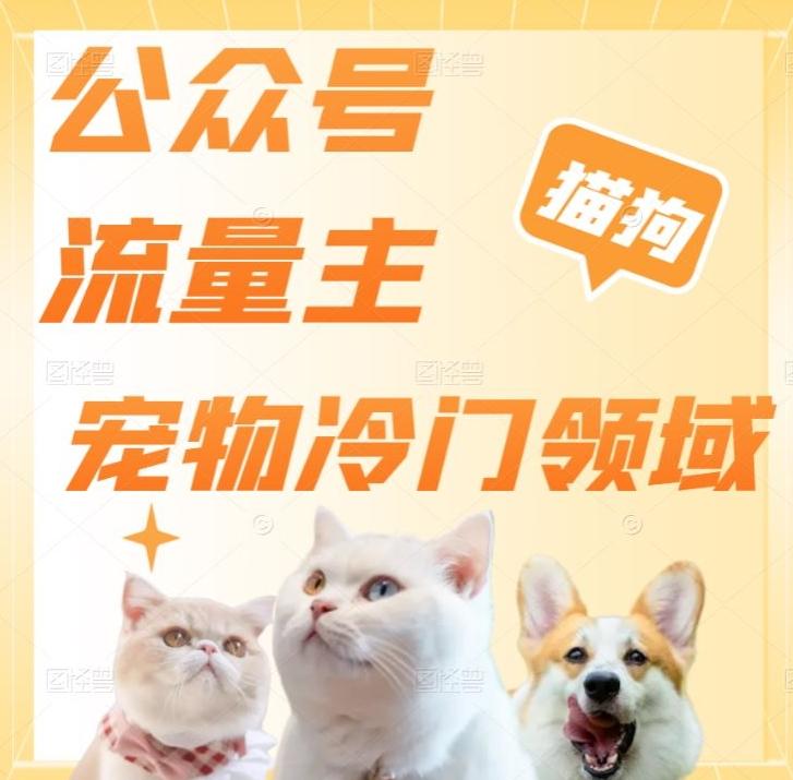 公众号流量主，萌宠冷门领域，单日收益2000+，简单暴力掘金，矩阵操作，无限放大收益！-吾爱网创