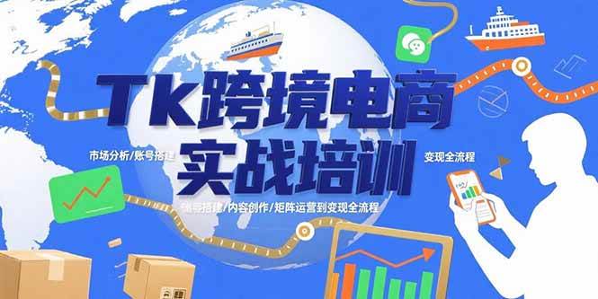 (15584期)Tk跨境电商实战培训:市场分析/账号搭建/内容创作/矩阵运营到变现全流程-吾爱网创