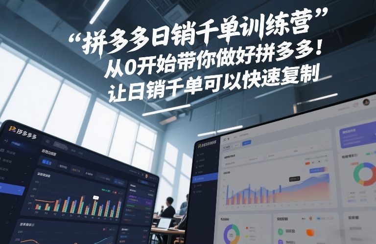 拼多多日销千单训练营，从0开始带你做好拼多多，让日销千单可以快速复制(更新26年3月)-吾爱网创