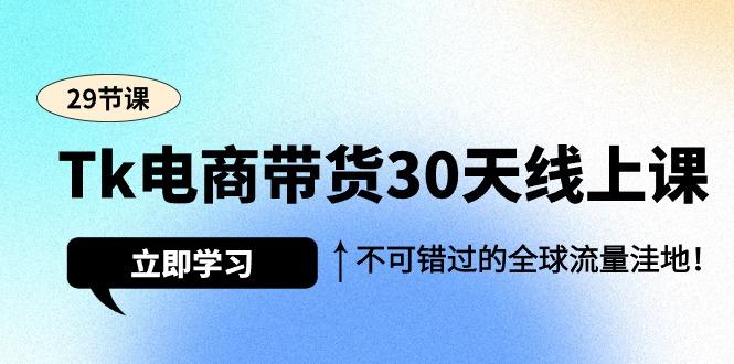 (9463期)Tk电商带货30天线上课，不可错过的全球流量洼地(29节课)-吾爱网创
