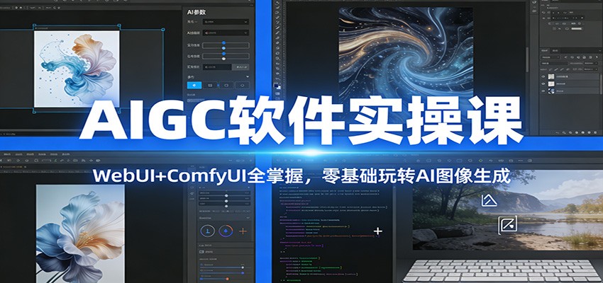 AIGC软件实操课:WebUI+ComfyUI全掌握,零基础玩转AI图像生成-吾爱网创