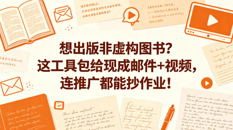 想出版非虚构图书？这工具包给现成邮件+视频，连推广都能抄作业！【原创双语字幕】-吾爱网创