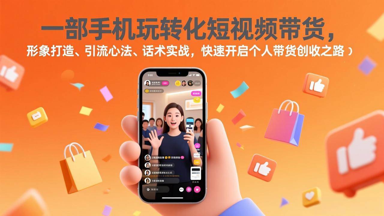 （17356期）一部手机玩转化短视频带货，形象打造、引流心法、话术实战，快速开启个人带货创收之路-吾爱网创