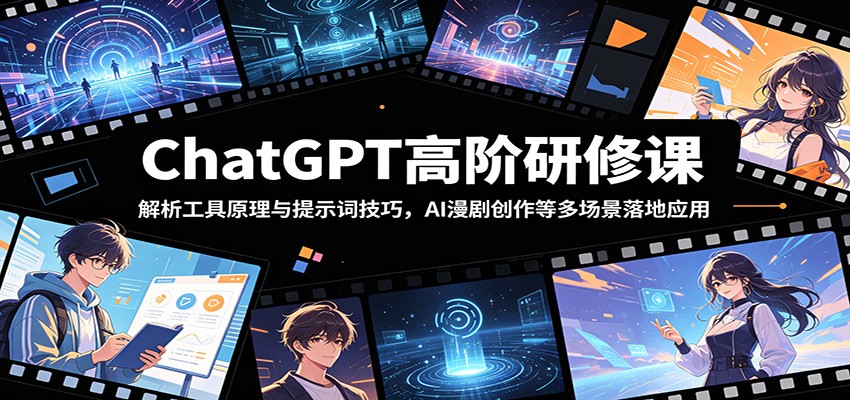 ChatGPT高阶研修课:解析工具原理与提示词技巧,AI漫剧创作等多场景落地应用-吾爱网创