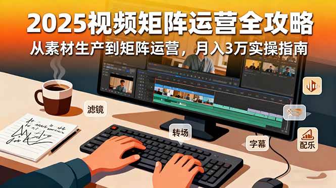 （16333期）2025短视频矩阵运营全攻略：从素材生产到矩阵运营，月入3万实操指南-吾爱网创