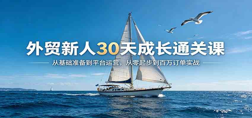 外贸新人30天成长通关课：从基础准备到平台运营，从零起步到百万订单实战-吾爱网创