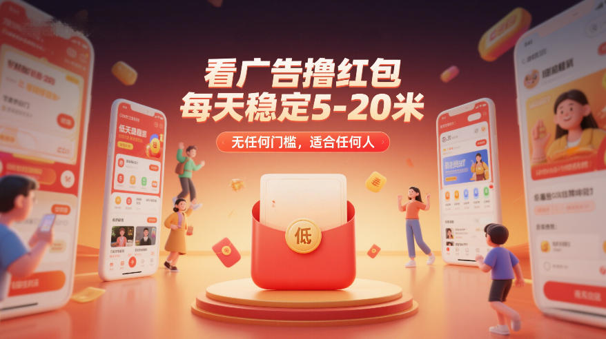 看广告撸红包，每天稳定5-20米，无任何门槛，适合任何人-吾爱网创
