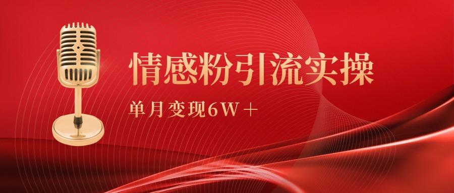 (9473期)单月变现6w+，情感粉引流变现实操课-吾爱网创