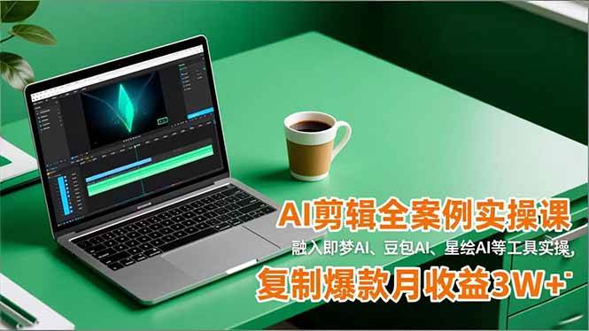 （16770期）AI剪辑全案例实操课，融入即梦AI、豆包AI、星绘AI等工具实操，复制爆款月收益3W+-吾爱网创