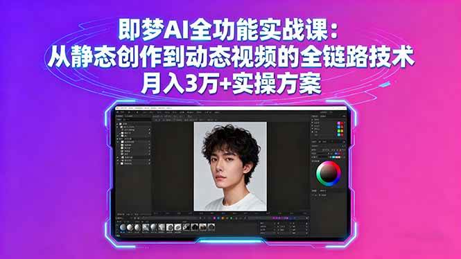 （16053期）即梦AI全功能实战课：从静态创作到动态视频的全链路技术 月入3万+实操方案-吾爱网创