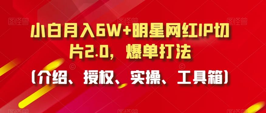 小白月入6W+明星网红IP切片2.0，爆单打法(介绍、授权、实操、工具箱)【揭秘】-吾爱网创