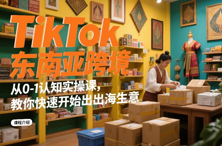 TikTok东南亚跨境从0-1认知实操课，教你快速开始出海生意-吾爱网创