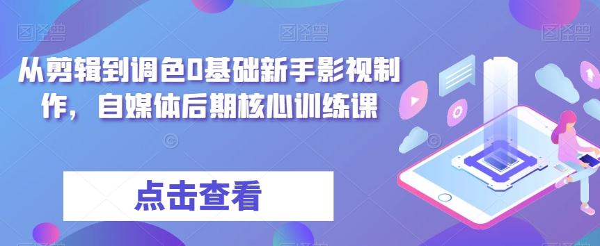 从剪辑到调色0基础新手影视制作，自媒体后期核心训练课-吾爱网创