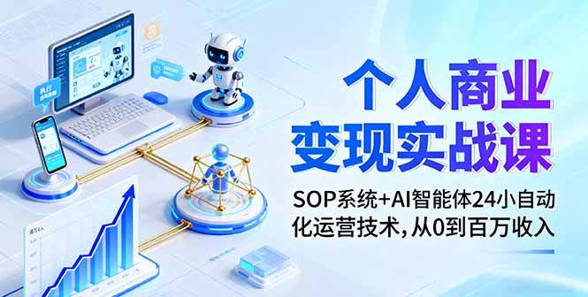 (16111期)个人商业变现实战课:SOP系统+AI智能体24小自动化运营技术,从0到百万收入-吾爱网创
