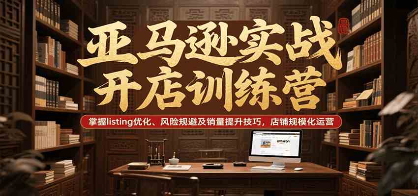 亚马逊实战开店训练营，掌握listing优化、风险规避及销量提升技巧，店铺规模化运营-吾爱网创