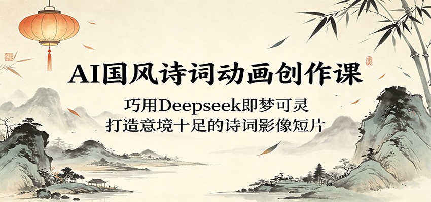 AI国风诗词动画创作课:巧用Deepseek即梦可灵,打造意境十足的诗词影像短片-吾爱网创