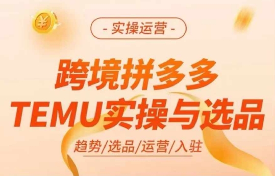 跨境拼多多TEMU实操与选品,多多temu跨境选品运营实操-吾爱网创