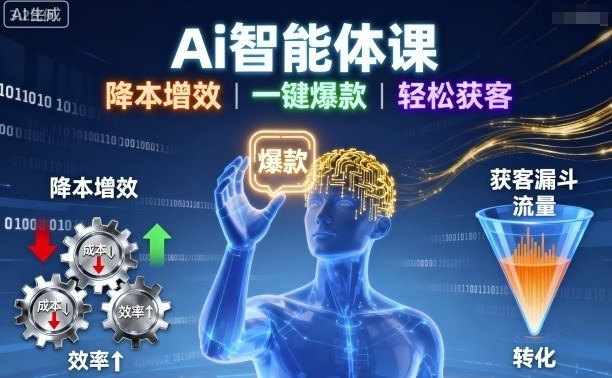 Ai智能体课，降本增效，一键爆款，轻松获客-吾爱网创