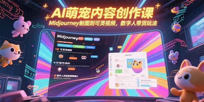 （15311期）AI萌宠内容创作课，Midjourney制图到可灵视频，数字人带货玩法-吾爱网创