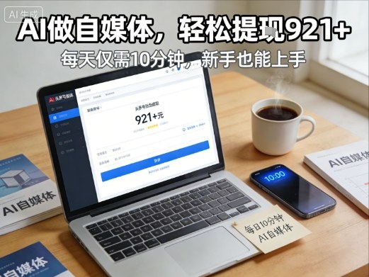 每天花费10分钟,头条号收益921+,用AI做自媒并不难【附视频教程】-吾爱网创