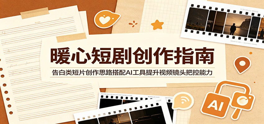 暖心短剧创作指南:告白类短片创作思路搭配AI工具提升视频镜头把控能力-吾爱网创