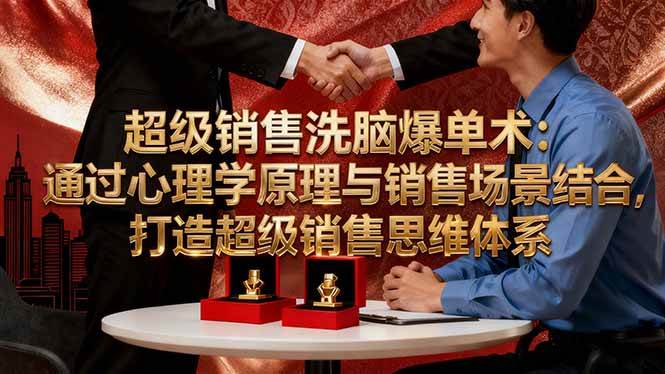 （16370期）超级销售洗脑爆单术：通过心理学原理与销售场景结合,打造超级销售思维体系-吾爱网创