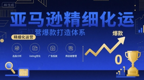 亚马逊精细化运营爆款打造体系，视频课+全套资料文档-吾爱网创