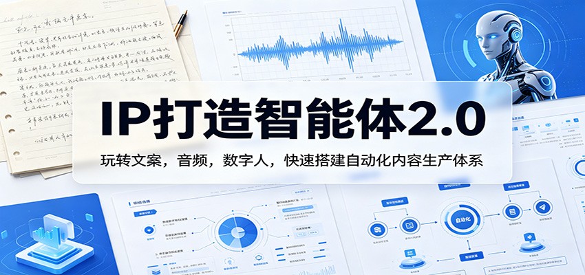 IP打造智能体2.0：玩转文案，音频，数字人，快速搭建自动化内容生产体系-吾爱网创