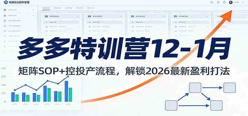 多多特训营12-1月：矩阵SOP+ 控投产流程，解锁2026最新盈利打法-吾爱网创