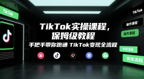 TikTok实操课程，保姆级教程，手把手带你跑通TikTok变现全流程-吾爱网创