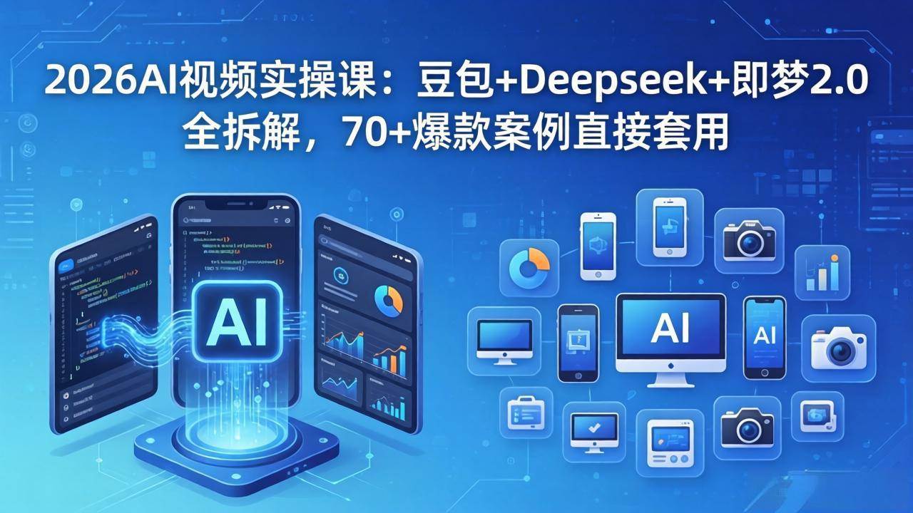（18263期）2026AI视频实操课：豆包+Deepseek+即梦2.0全拆解，70+爆款案例直接套用-吾爱网创