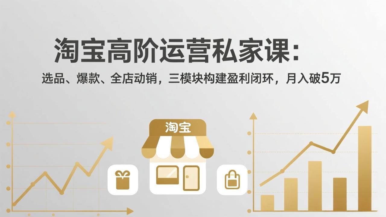 （17904期）淘宝高阶运营私家课（更新26年4月）：选品、爆款、全店动销，三模块构建盈利闭环，月入破5万-吾爱网创