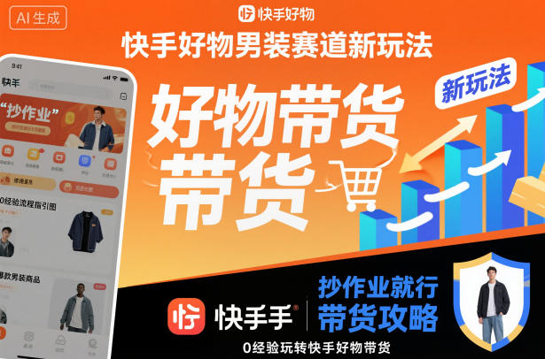 快手好物男装赛道新玩法，抄作业就行，0经验玩转快手好物带货-吾爱网创