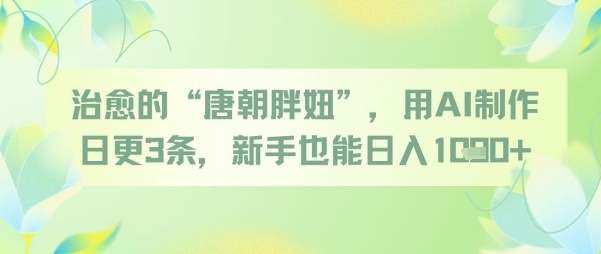 治愈的“唐朝胖妞”,用AI制作日更3条,新手也能日入多张-吾爱网创