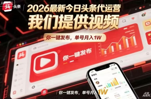今日头条躺賺模式，你9我1，操作简单，一键发布，单机日入数百，长期合作【揭秘】-吾爱网创