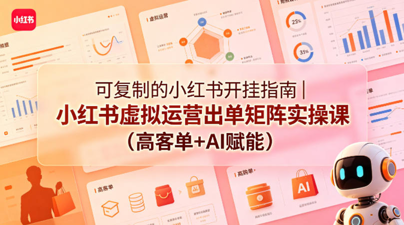 可复制的小红书开挂指南｜小红书虚拟运营出单矩阵实操课（高客单+AI赋能）-吾爱网创