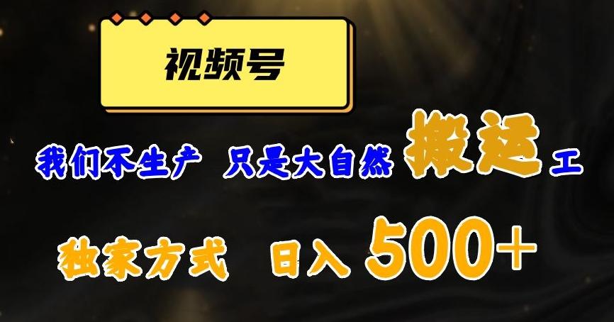 视频号轻松搬运日赚500+，一个1分钟1条原创视频【揭秘】-吾爱网创