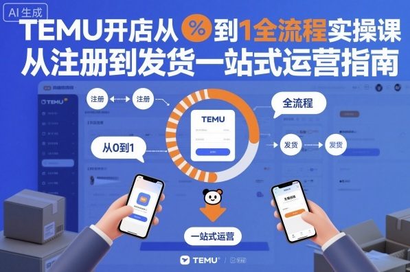 TEMU开店从0到1全流程实操课，从注册到发货一站式运营指南-吾爱网创