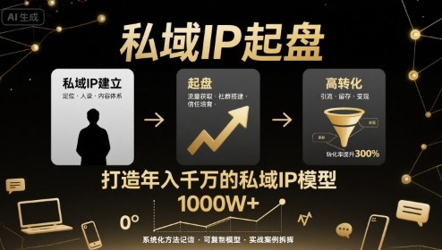 私域IP起盘,私域ip建立、起盘、高转化,打造年入千万的私域ip模型-吾爱网创