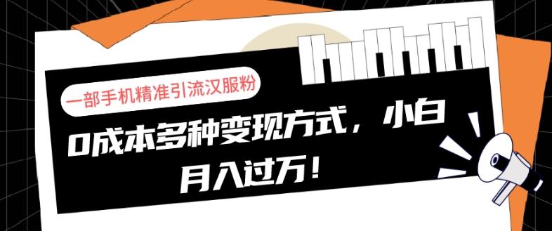 一部手机精准引流汉服粉,0成本多种变现方式,小白月入过万!-吾爱网创