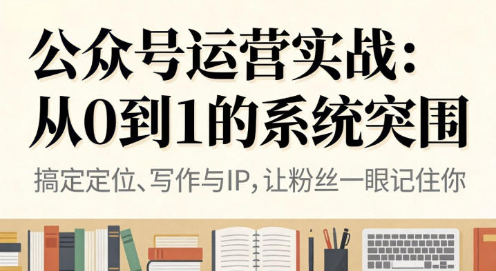 公众号运营实战，从定位到变现的全流程，从0到1的系统突围-吾爱网创