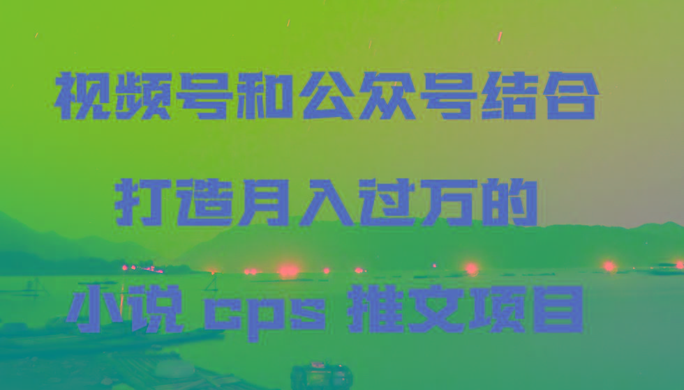 视频号和公众号结合打造月入过万的小说cps推文项目,包括市面上面的各种思路详解-吾爱网创