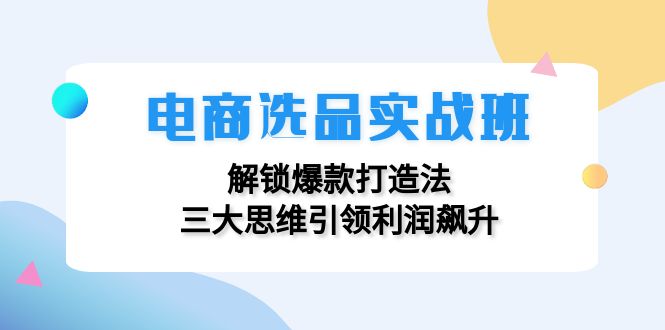 电商选品实战班：解锁爆款打造法，三大思维引领利润飙升-吾爱网创