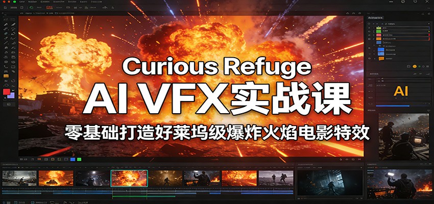 Curious Refuge AI VFX实战课,零基础打造好莱坞级爆炸火焰电影特效-吾爱网创