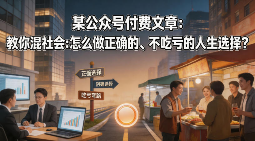 某公众号付费文章：教你混社会：怎么做正确的、不吃亏的人生选择？-吾爱网创