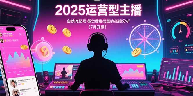 （15508期）2025运营型主播：自然流起号，微付费投放技巧，罗盘数据深度解析(7月更新)-吾爱网创